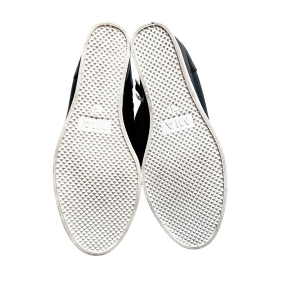 MIA Cristie Women’s Black & White Faux Leather Slip On Wedge Sneaker Ankle Boot - Picture 16 of 16